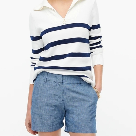 J. Crew 5" Chino Shorts Size 6 100% cotton Blue Style B9356 Med Echo Blue Wash - Picture 1 of 16